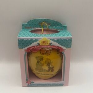 Precious Moments Yellow Heart-Shaped Holiday Ornament